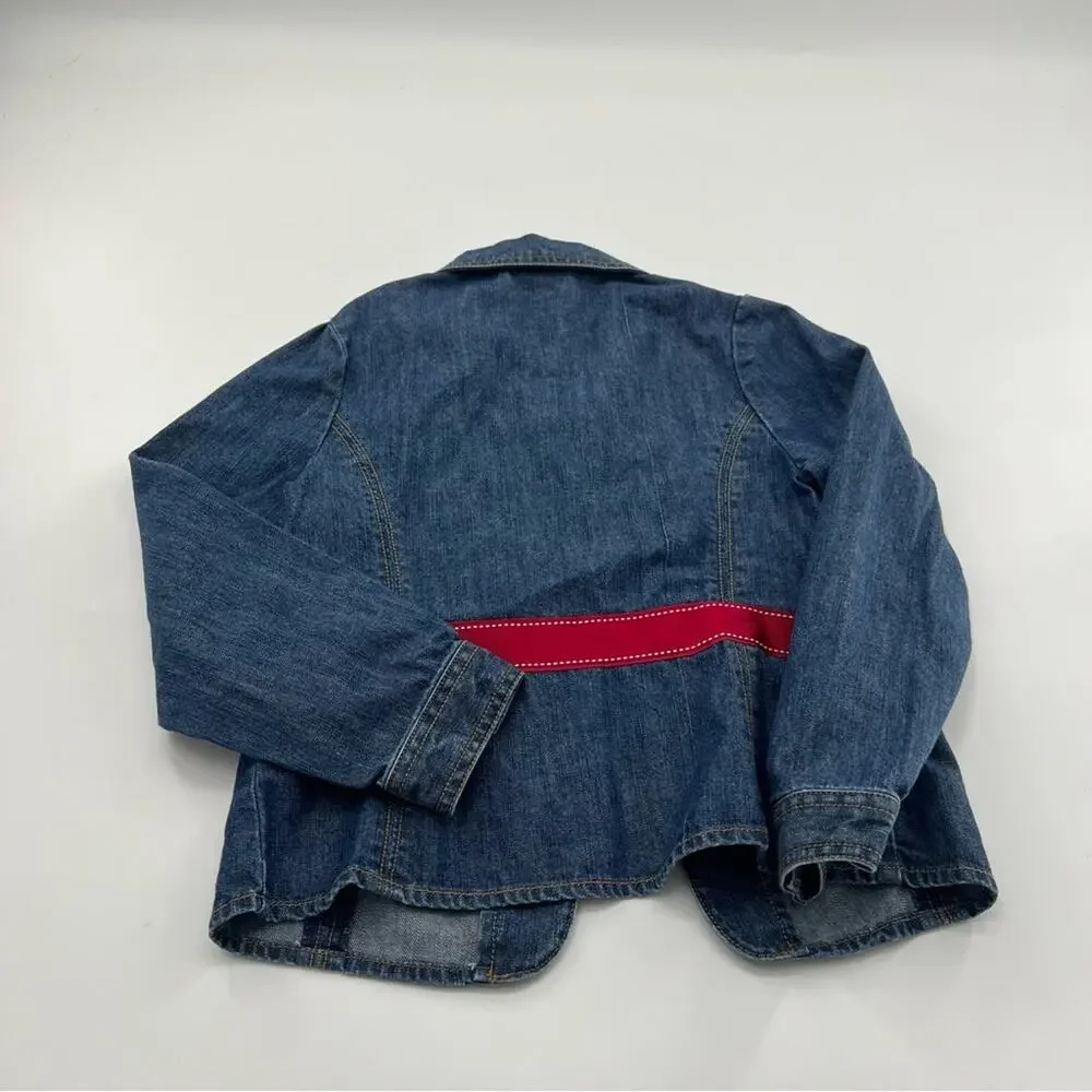 Gymboree Cherry Pie Denim Jacket Girls Red Cherry Bow 2005